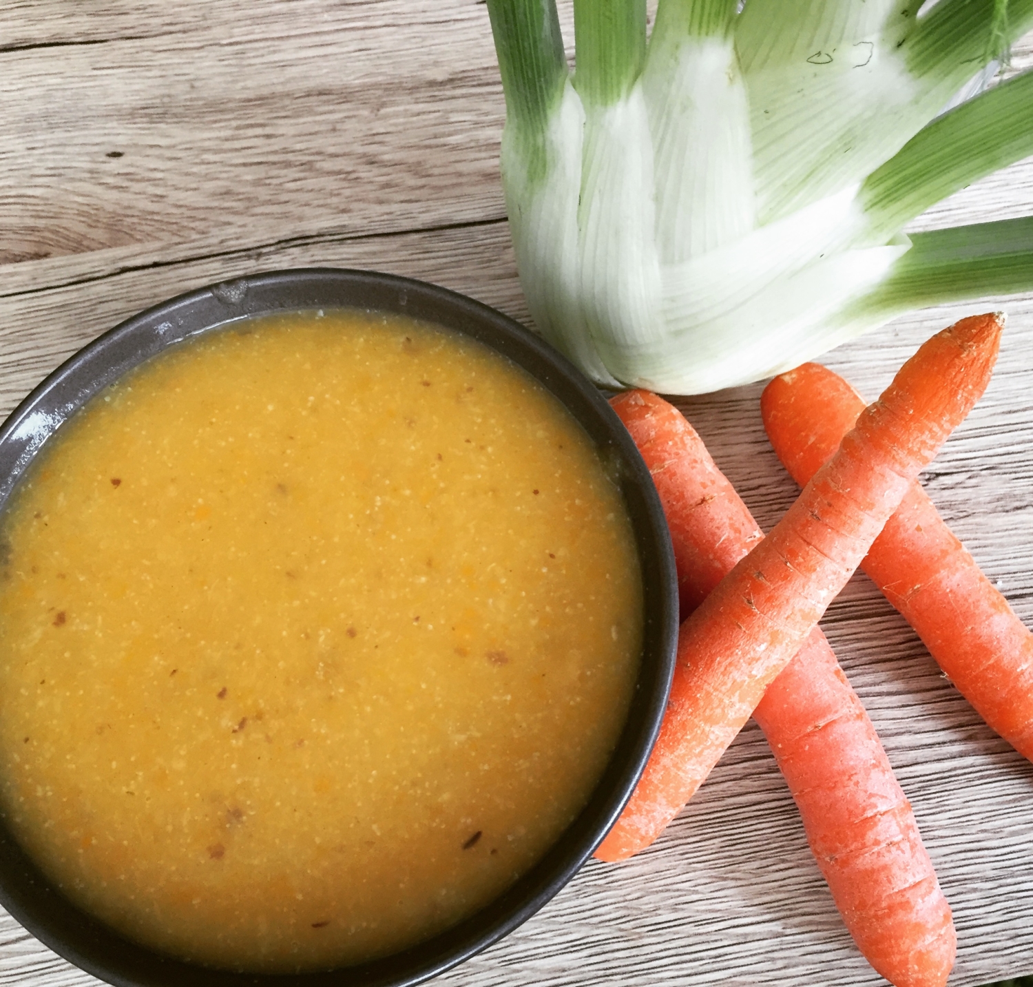 Fenchel-Karotten-Suppe mit Leinsamen - super bei nervösem Magen